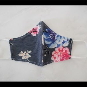 Handmade Honest Blue Floral Face Mask